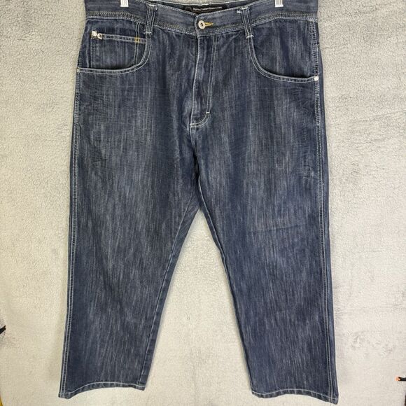 Southpole 4180 Jeans Mens 38x29 Dark Wash Denim Baggy Y2K Skater Hip‎ Hop - Picture 1 of 11